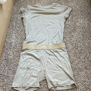 SKIMS Light Gray Pajama Set